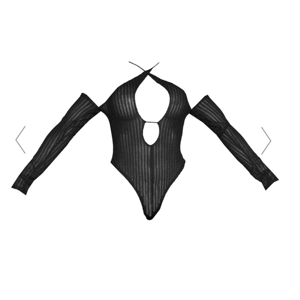 Textured Cut Out Bodysuit